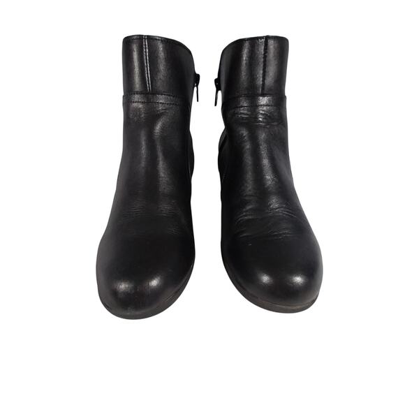 ABELLA! RONDA BLACK GENUINE LEATHER CHUNKY HEEL, RU BER SOLE ANKLE BOOTS!SZ 7.5M - Picture 5 of 11